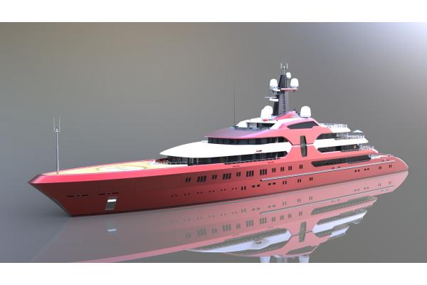 120m. Mega Yacht Concept Design