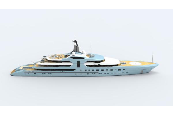 120m. Mega Yacht Concept Design