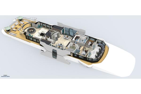 120m. Mega Yacht Concept Design