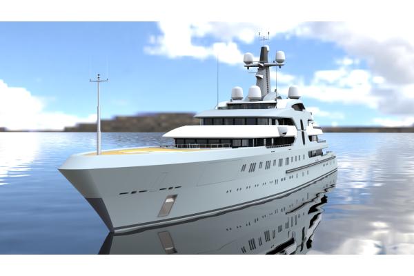 120m. Mega Yacht Concept Design