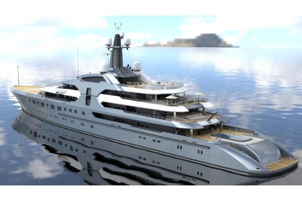 120m. Mega Yacht Concept Design