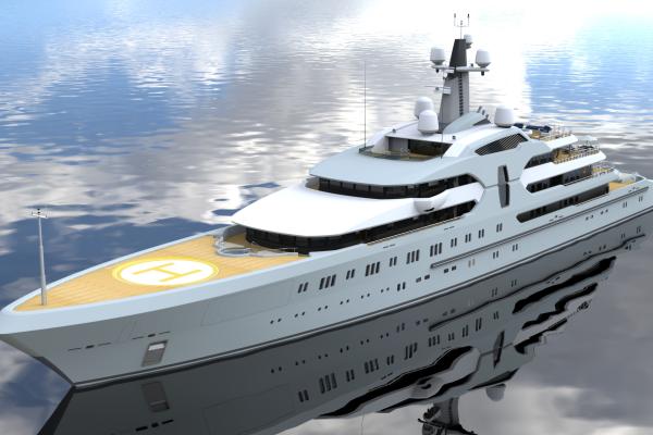 120m. Mega Yacht Concept Design