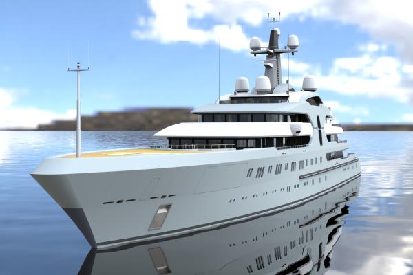 120m. Mega Yacht Concept Design
